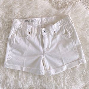 Madewell White Denim Cuffed Cutoff Shorts, size 26